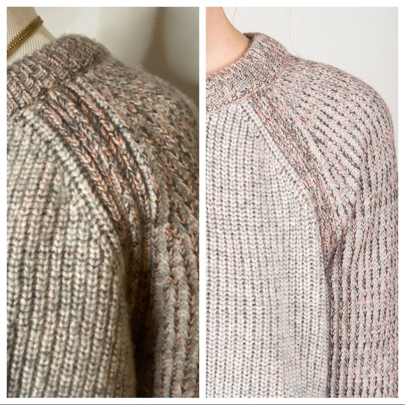 Rag & Bone Addison Chunky Wool Ribbed Gray Sweater - Picture 7 of 8